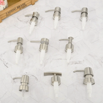 distributeur savon liquide argenté moderne sans fil sans cable lisse opaque bouton poussoir tube