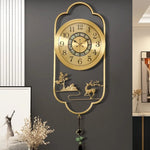 horloge murale or animale paysagiste classique chiffres arabes pendule salon étude chambre