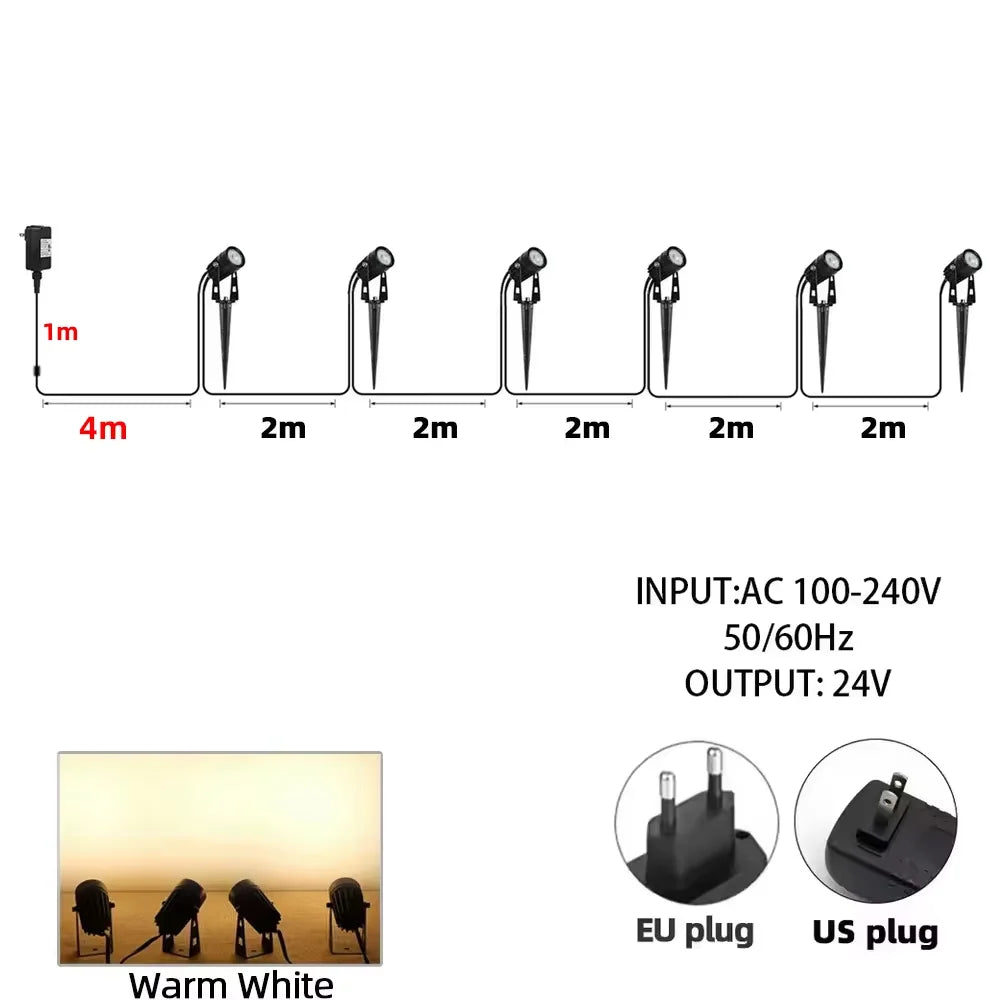 spots led paysagistes noirs modernes 12 tringle adaptableextérieur sécurité ip65 étanche