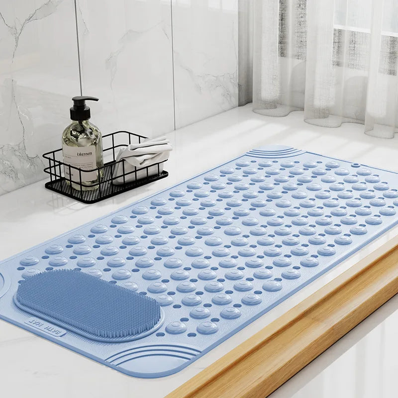 tapis douche bain moderne anti dérapant pvc texturé crème picots absorbants sécurité enfants