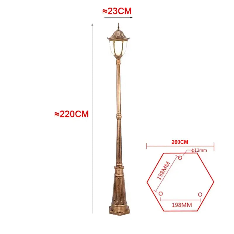 lampe rue or noir classique éclairage public extérieur led ip65 aluminium certifiée