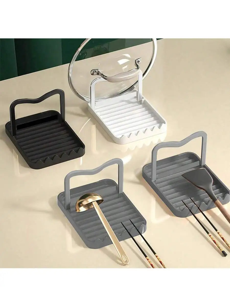 porte couverts adhésifs moderne couverts cuillère spatule marron clair gris noir cuisine anti déversement