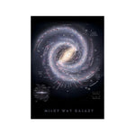 affiche moderne galaxie univers décoration murale toile étoiles paysage informatif textes fleurs