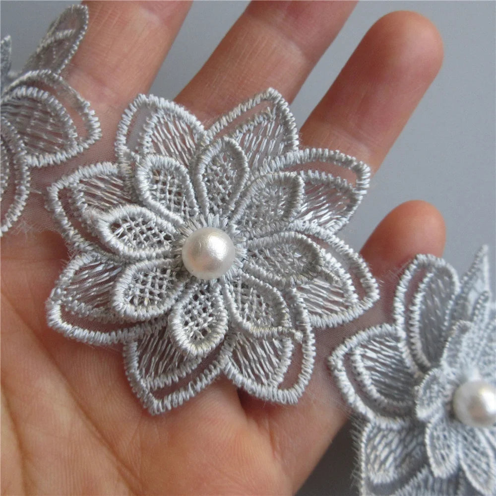 broderie fleur dentelle polyester blanc soluble decoration artisanale materiaux bricolage echangable erotique