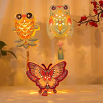 lanternes décoratives fleur papier rouge rose violet vert ancien tassel chain festive