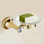 Accessoires salle bain or cristal moderne porte savon support papier toilette porte serviettes mural