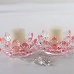support bougie moderne transparent fleur lotus multicolore rose marron violet élégant décoration intérieure bougies