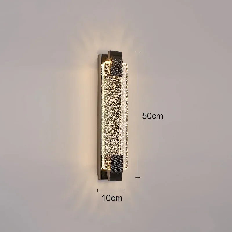 applique murale moderne or noir strass éclairage led étanche chambre salon étude cuisine