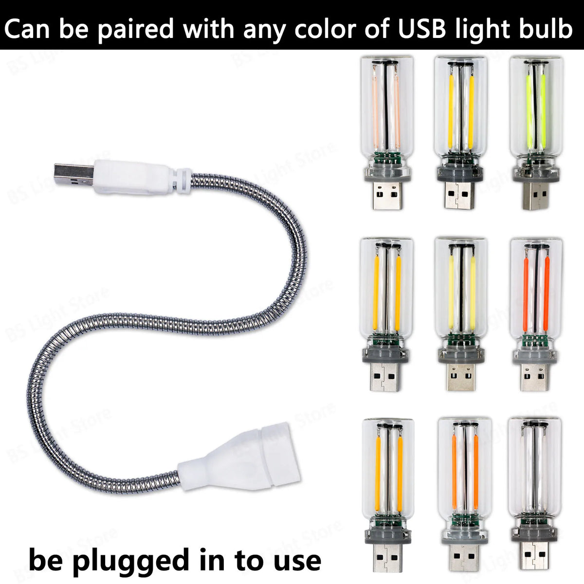 ampoule led usb flexible transparente moderne décoration intérieure multiple couleurs adaptable lumière nocturne rechargeable