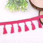 rubans pompons violet rouge jaune orange bleu rose boho artisanal 10 mètres