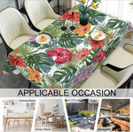 nappe imperméable réutilisable fleurs tropicales moderne verte rouge orangée table manger polyester