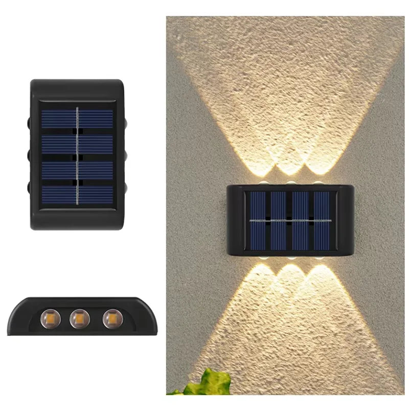 lampe murale solaire led extérieure étanche automatique nuit jardin patio décoration moderne minimaliste up