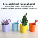 Pots fleurs suspendus modernes couleurs violet jaune rose bleu orange anneaux fixation