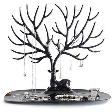 présentoir bijoux arbre branches cerf rose vert blanc moderne minimaliste rangement bijoux