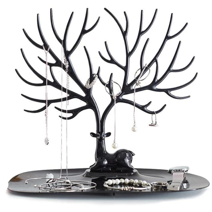 présentoir bijoux arbre branches cerf rose vert blanc moderne minimaliste rangement bijoux