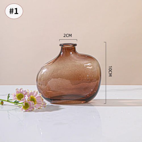 vase verre marron mat moderne fleurs artificielles décoration intérieure maison minimaliste