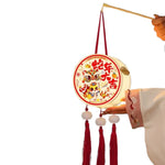 lanterne traditionnelle décoration maison fleurs personnages symboles chinois opaques polyester cylindrique tringle anniversaire
