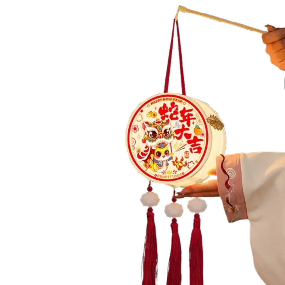 lanterne traditionnelle décoration maison fleurs personnages symboles chinois opaques polyester cylindrique tringle anniversaire