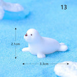 figurines animaux résine blanc noir jaune nautique pingouins phoque flocon neige détaillées maison jardinage