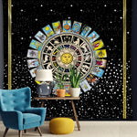 tapisserie zodiaque tarot astrologique noir doré classique chambre décoration muristique bohème