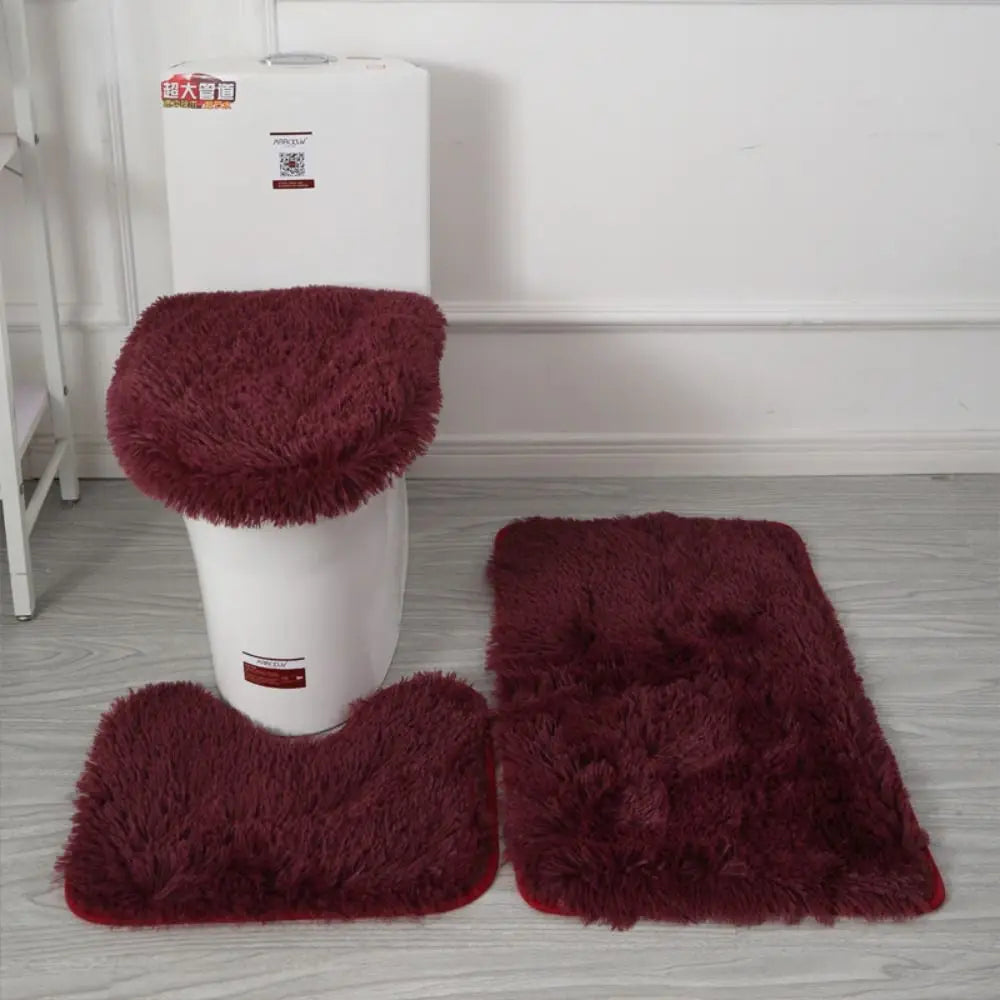tapis toilette ensemble peluche douce moderne beige gris rose noir vert orange violet blanc