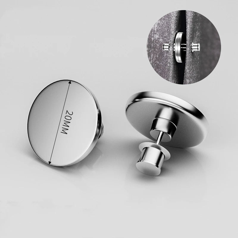 aimants magnétiques argentés modernes boutons rideaux sans clou détachables métal alliage aluminium accessoire