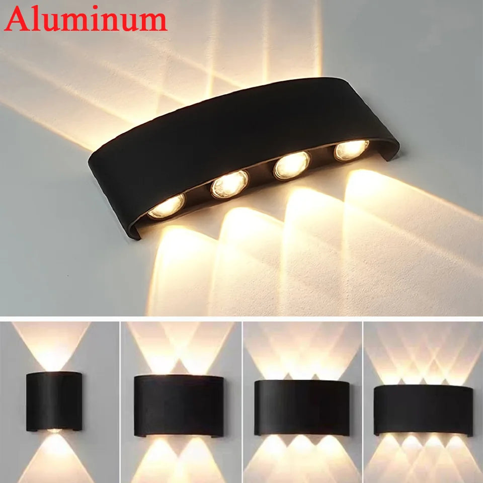 applique murale led moderne noire ip66 extérieur intérieur 110v 220v led
