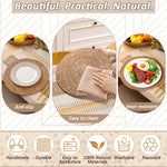 ensembles table boho rustique serviettes lin macramé franges assiettes couverts plateaux