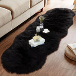 tapis moderne fourrure synthétique douce ovale blanc noir salon chambre