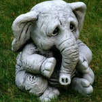 statue éléphant gris blanc décoratif jardin animalier texturé extérieur triste expressioniauxenfantin herbe vigne