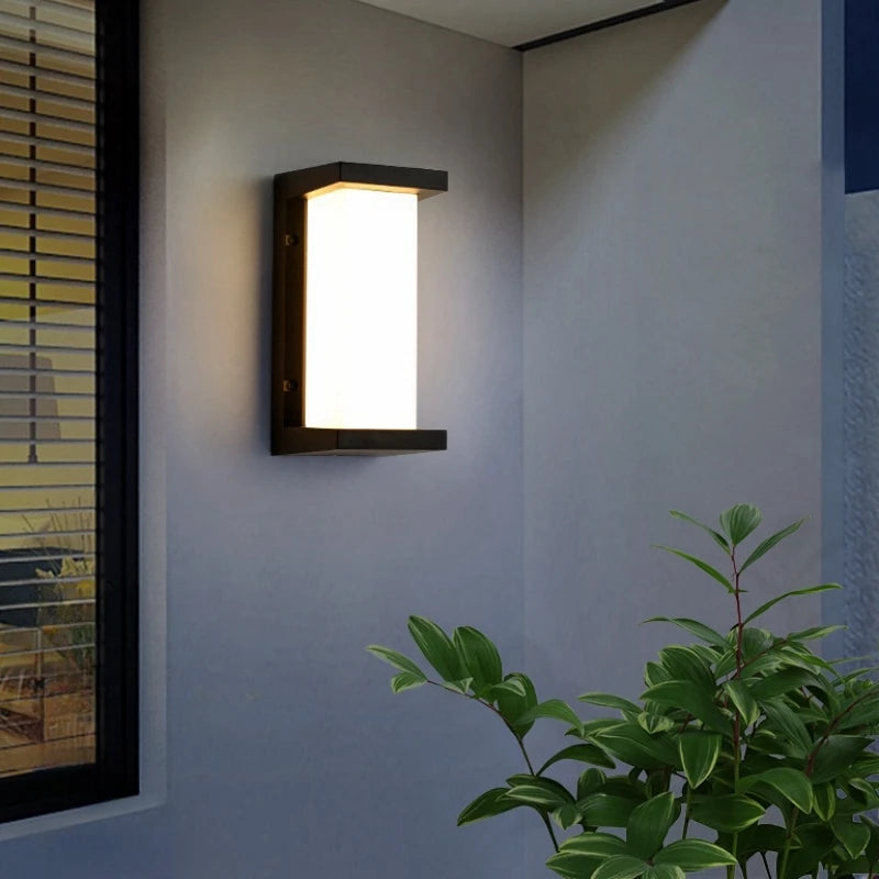lampe murale moderne led ip65 étanche noir blanche éclairage extérieur jardin cloisonalley