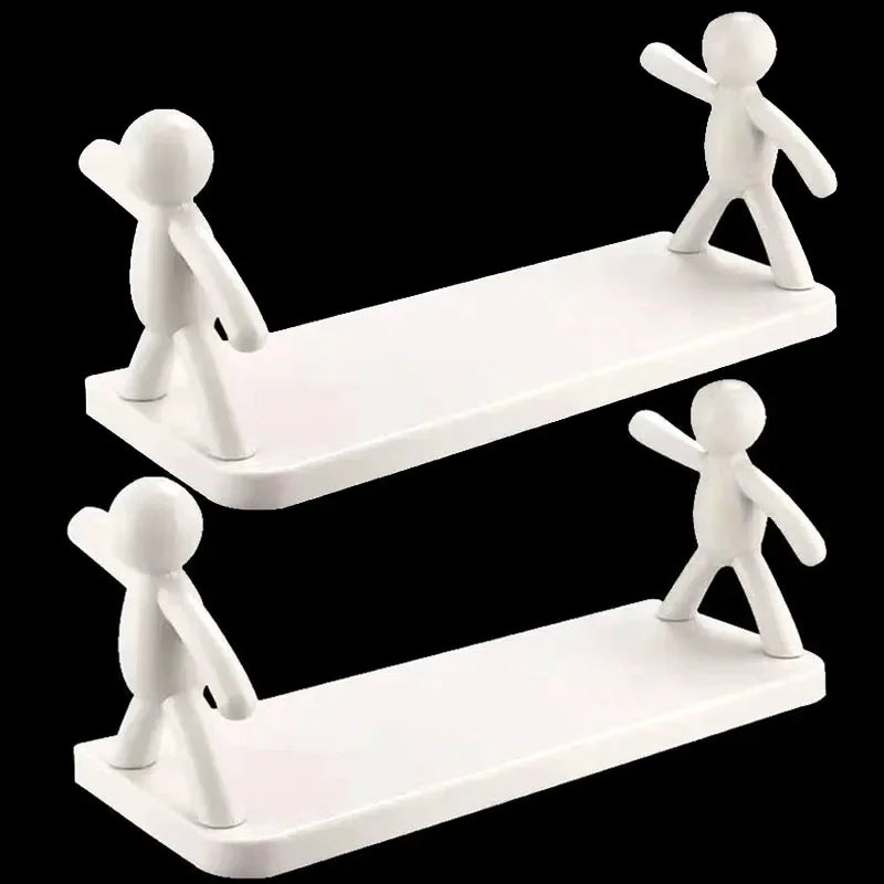 étagère murale adhésive blanche moderne étagère simple lisse produits toilette serviette boule bain papier
