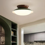luminaire led moderne vert olive marron blanc crème minimaliste opaque fixé base métal éclairage