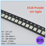 Diodes led smd 3528 blanc jaune rouge rose violet bleu vert 1210 pièces électronique