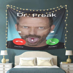 tapis polyestère visage dr freak bulles dialogues telephone moderne humoristique chambre