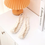 corde tressée boho chic anneaux rideau polonais beige clair rustique accessoires décoration intérieure tissage