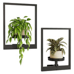 support mural plante noir plateau lisse moderne vis fixationsintérieur decoration plants fenêtre metal