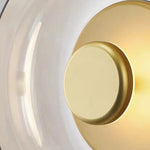 Lampes murales modernes doré noir gris concentrique verre transparent éclairage central minimaliste
