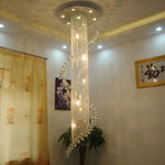 lustre moderne transparent cristal spirale élégant salle salon lumière designinox