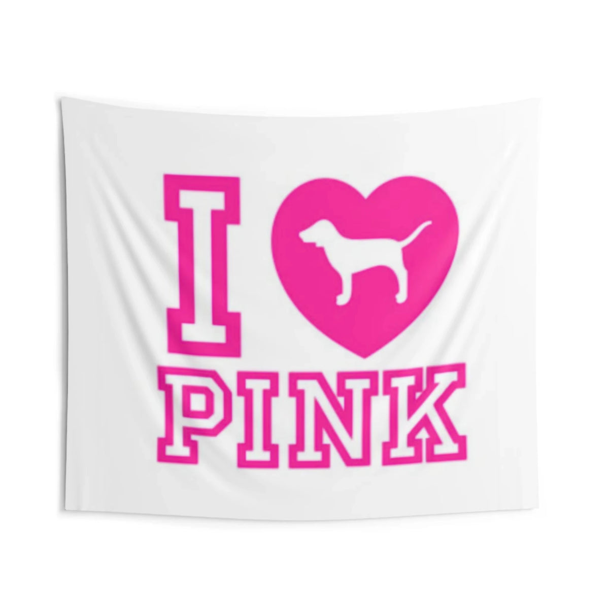 tapisserie murale graphique moderne noir rose coeurs chiens pink tissu polyestère imprimémodifiable