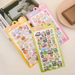 sticker 3d animaux mignons cartoon violet bleu rose vert clip