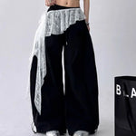 pantalon femme noir dentelle blanche asymétrique décontracté moderne étirable été festival carnaval
