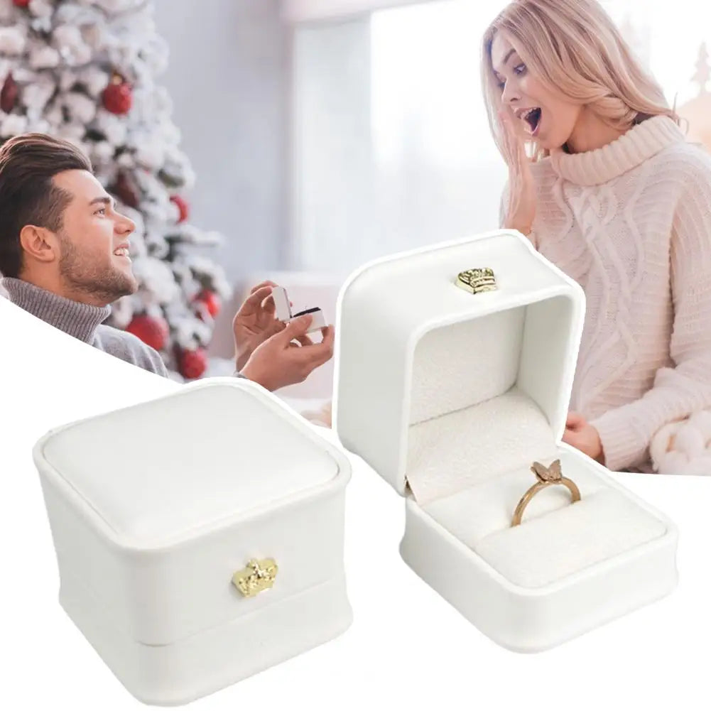 boîte rangement bijoux cuir velours doux classique blanc rose bleu vert adhésif simple