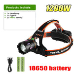 lampe frontale led rechargeable tactique hiking camping 180° bande élastique usb