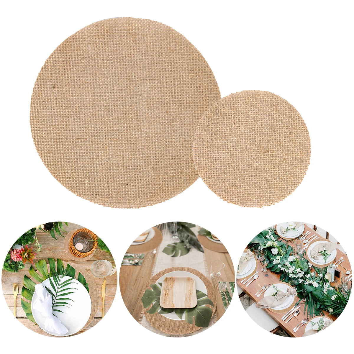 set de 10 napperons ronds pour décoration de table