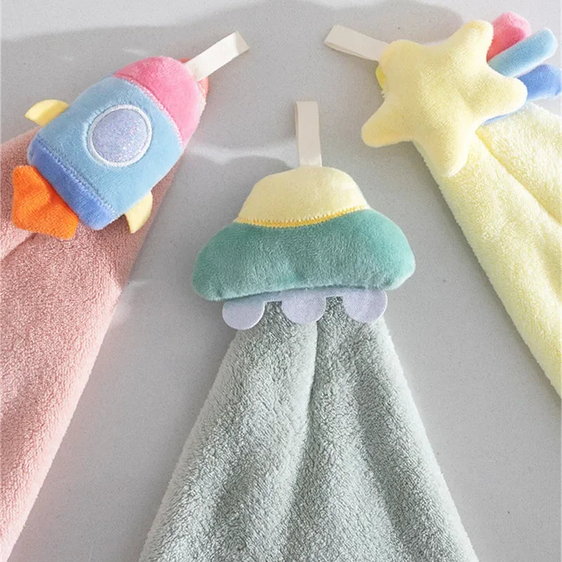 serviettes microfibre motif étoile fusée moderne enfants douces rapide absorbantes brosse thermomètre