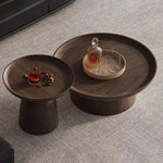 table basse ronde moderne minimaliste bois naturel salon grande petite