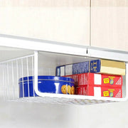 panier suspendu métal blanc noir structure grille rangement placard organisation minimaliste utilitaire