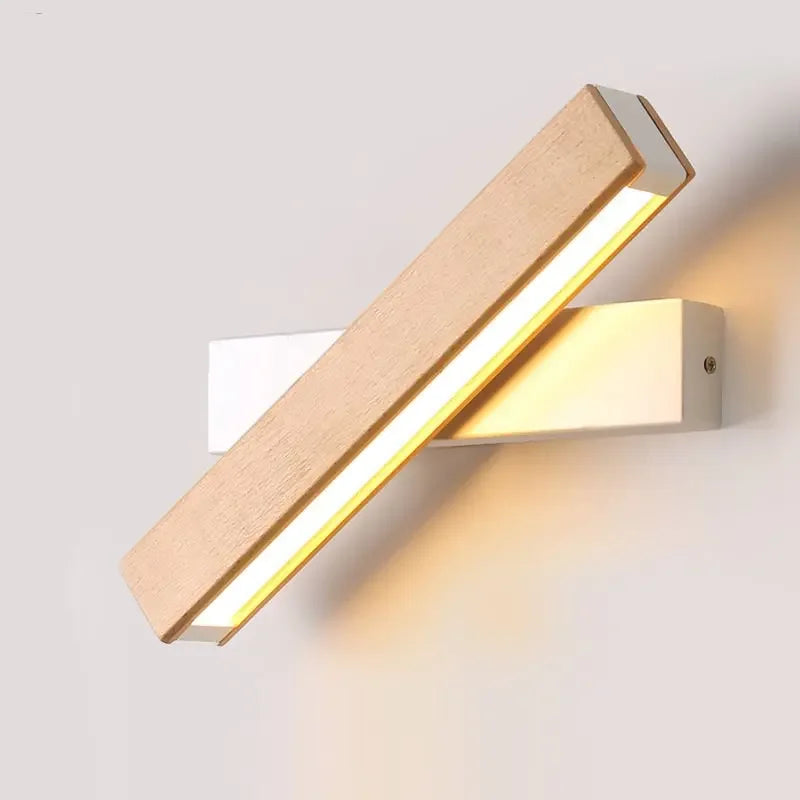 lampe murale moderne bois naturel éclairage quotidien 220v led 3years garantie