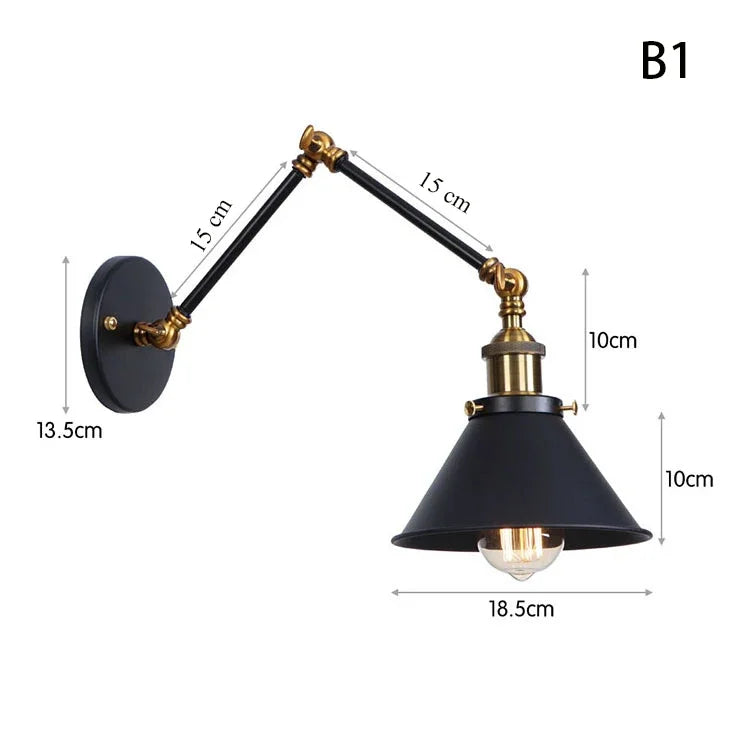 lampe murale articulée or industrielle vintage chambre cuisine salle manger